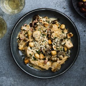 Chicken & Wild Mushroom with Hazelnut Crust