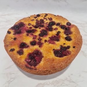 Almond & Raspberry Polenta Cake 8”