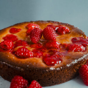 Almond & Raspberry Polenta Cake 8”