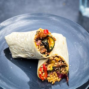 Grilled Veg, Bulgur & Hummus Wrap