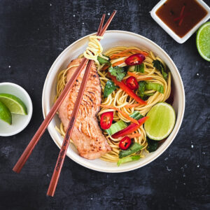 Sweet Chilli Salmon & Pak Choi Salad