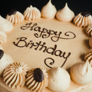Decorated Coffee Buttercream Cake