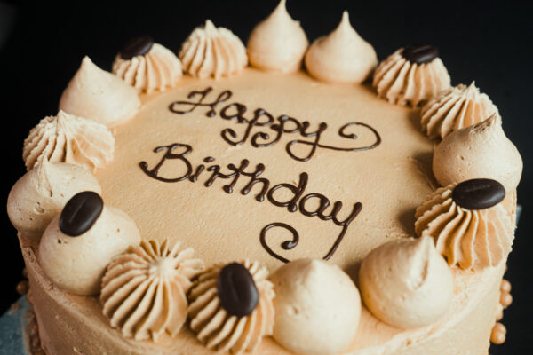 Decorated Coffee Buttercream Cake