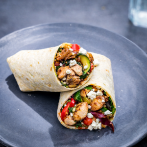 Roasted Veg, Chicken & Feta Wrap